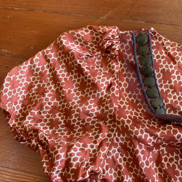 Corey Lynn Calter 100% Silk Embroidered Coin Tribal Far East Blouse Size 8 - Picture 8 of 9